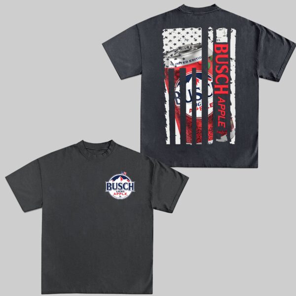 Busch Light Apple US Flag T-Shirt - Image 4